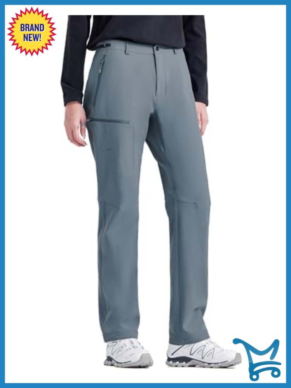 Fleece Lined Waterproof Cargo Hiking Ski Pants Winter Insulated Work